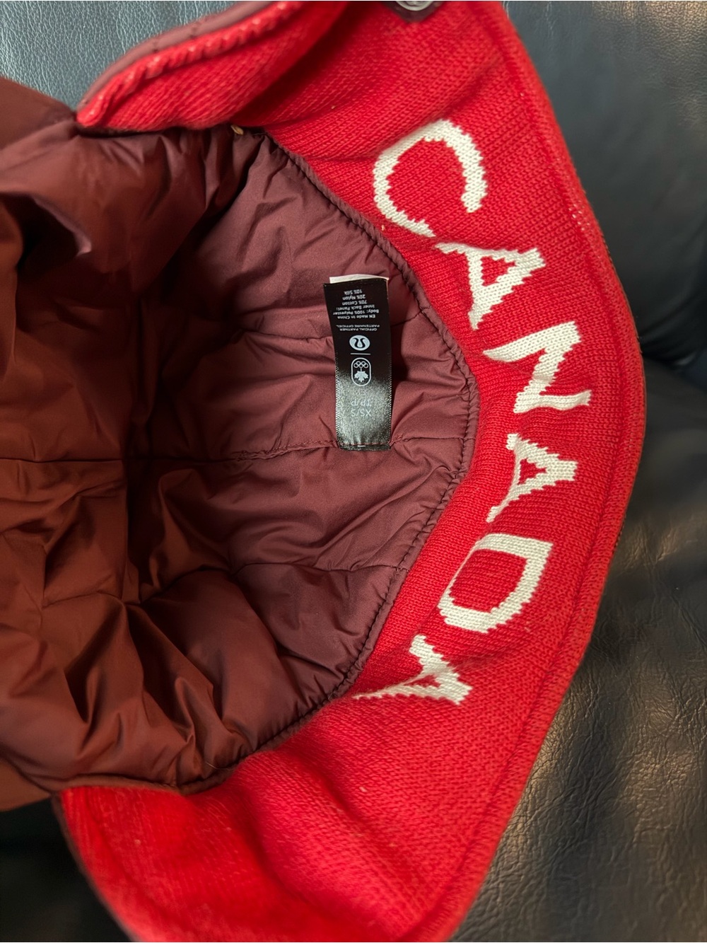 lululemon athletica Quilted Wine Red Brimmed Trapper Hat - Picture 6 of 14